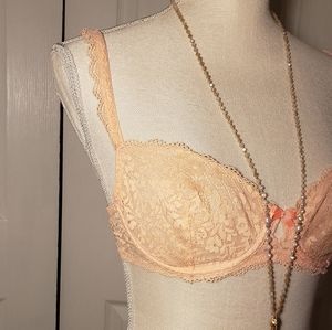 Coral Lace Bralet with Under Wire
